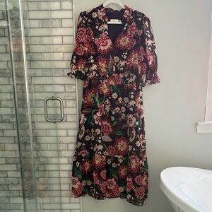 Eliza J  Floral Midi Dress